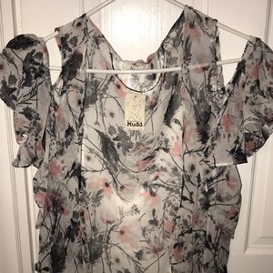 Mudd Floral Kinomo Juniors Cold Shoulder